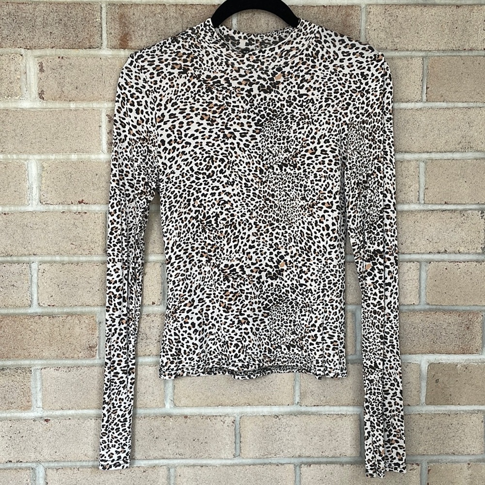 Nasty Gal Cheetah Print Mock Neck Top